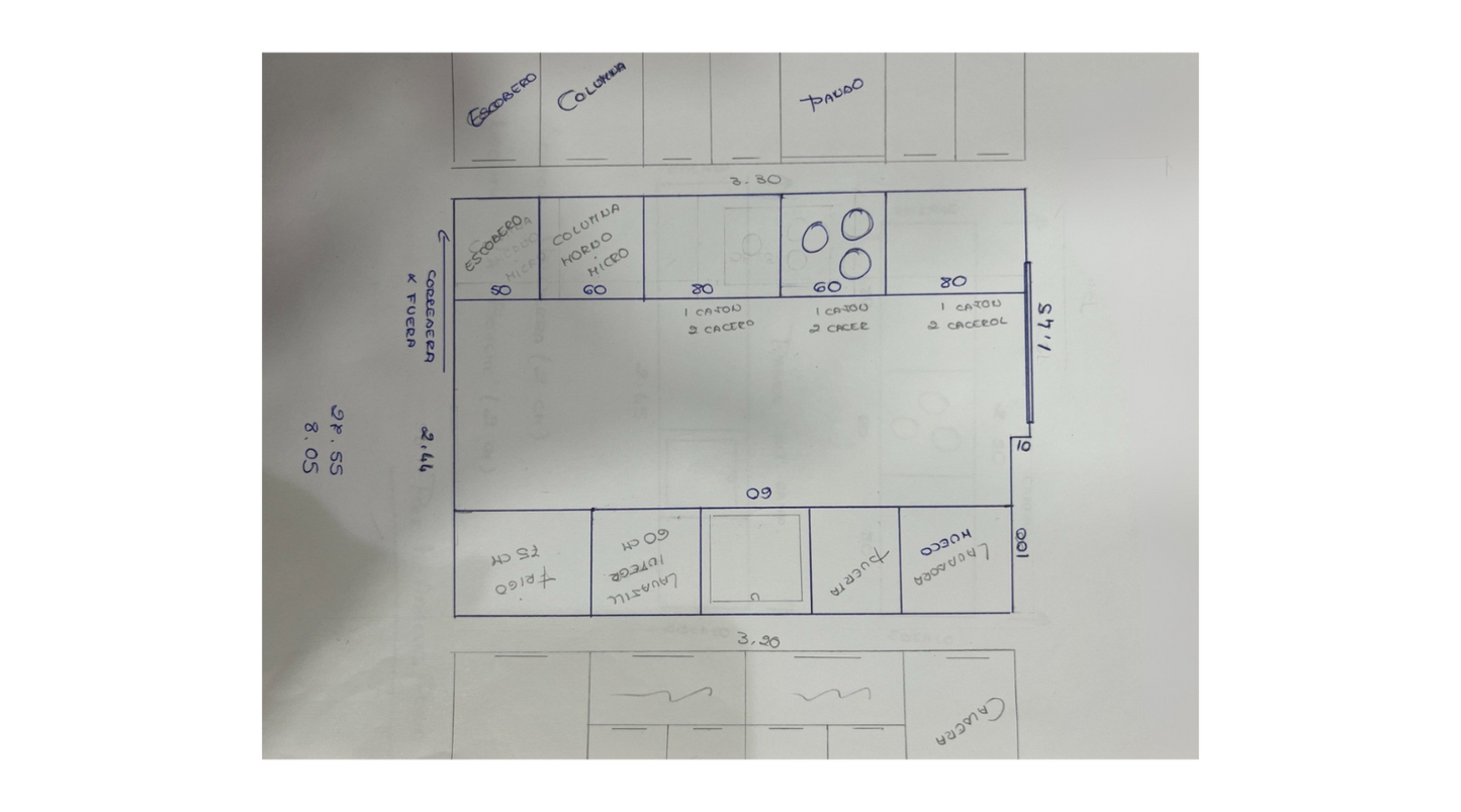 Diseños de planos de cocina online en 24/48h